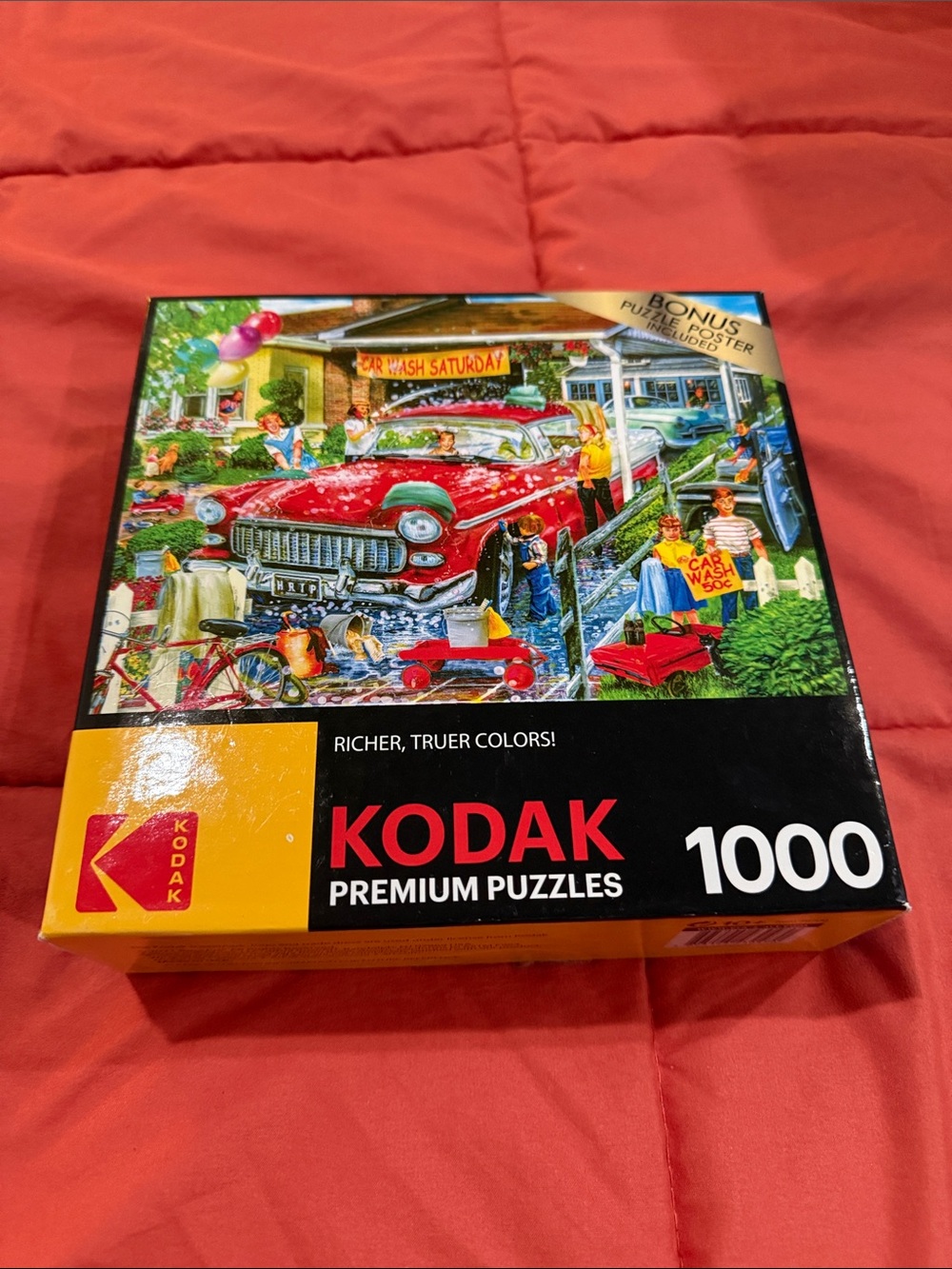 Kodak Red & Yellow 1000-Piece Vintage Car Puzzle